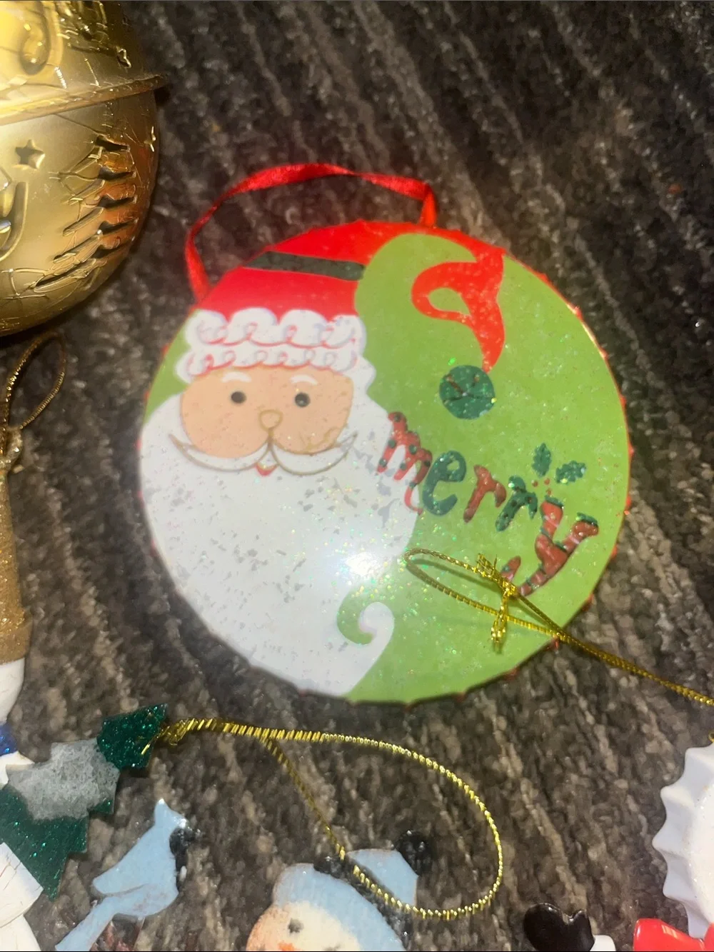 Festive 11pc Red and White Holiday Ornament Set - Cheerfu Snowmen Metal 364